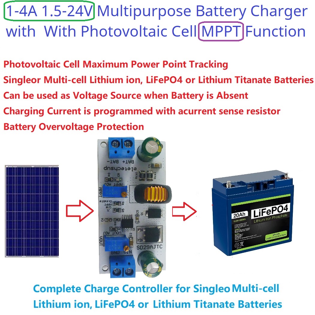 Drone Solar Charger - MPPT Solar Laderegler Modul 4A 3,6-24