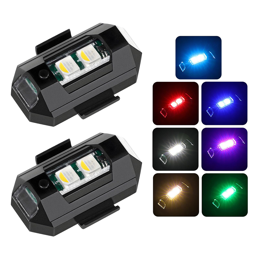Drone Strobe Light - 2 Stück Mini-LED-Blitzlichter, dekorativ, 7 Farben