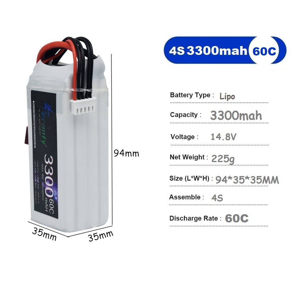 LiPo Akku 4S 3300mAh 60C 14,8V – Drone Battery Adapter Bewertung und Preis
